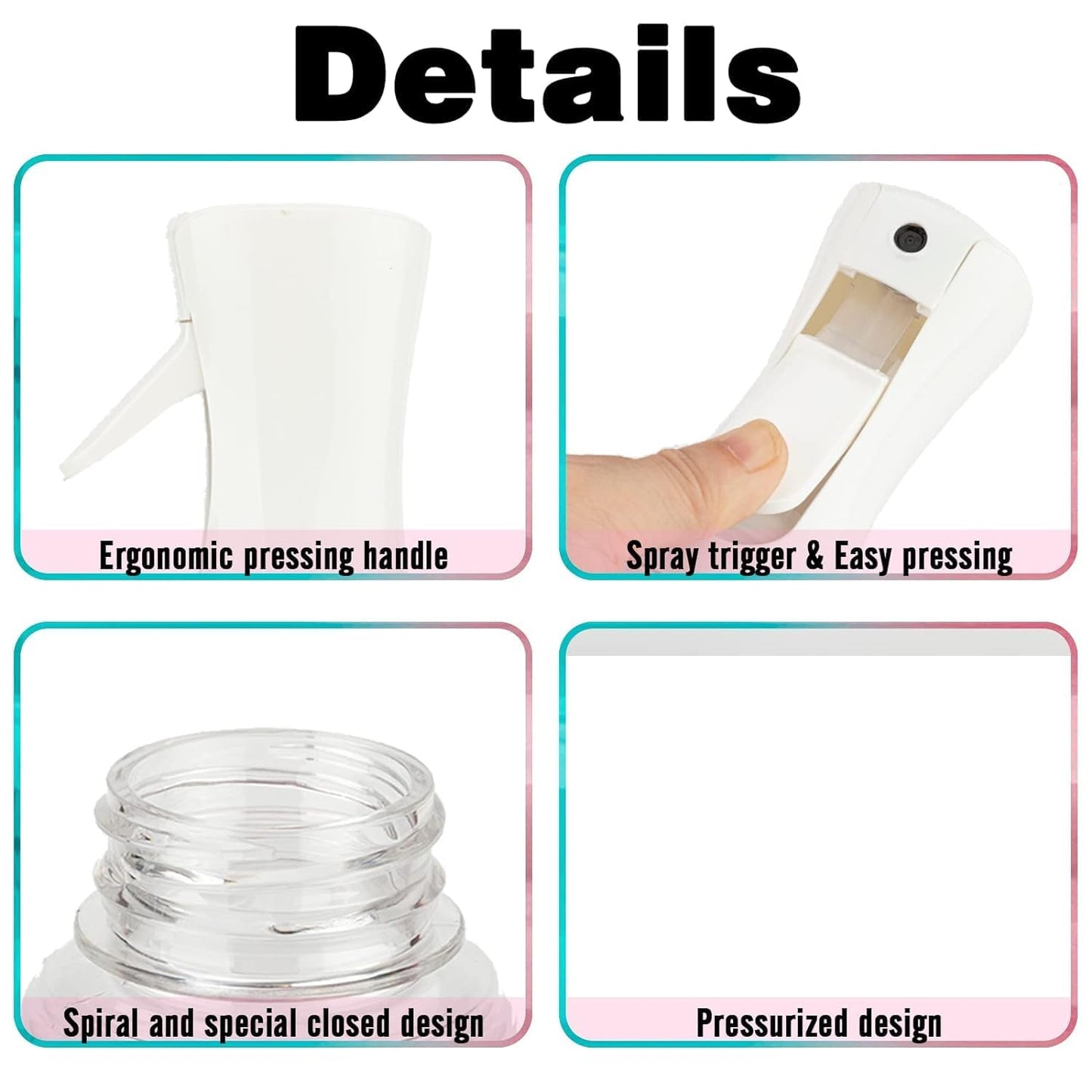 Spa Savvy 2-Pack Spray Bottles (10.1 oz / 300 mL each)– Continuous 360° Ultra Fine Mist Sprayer for Hair, Salons, Barber, Plants, Skin Care, Cleaning Red Blue Gradient | Beauty and Brain